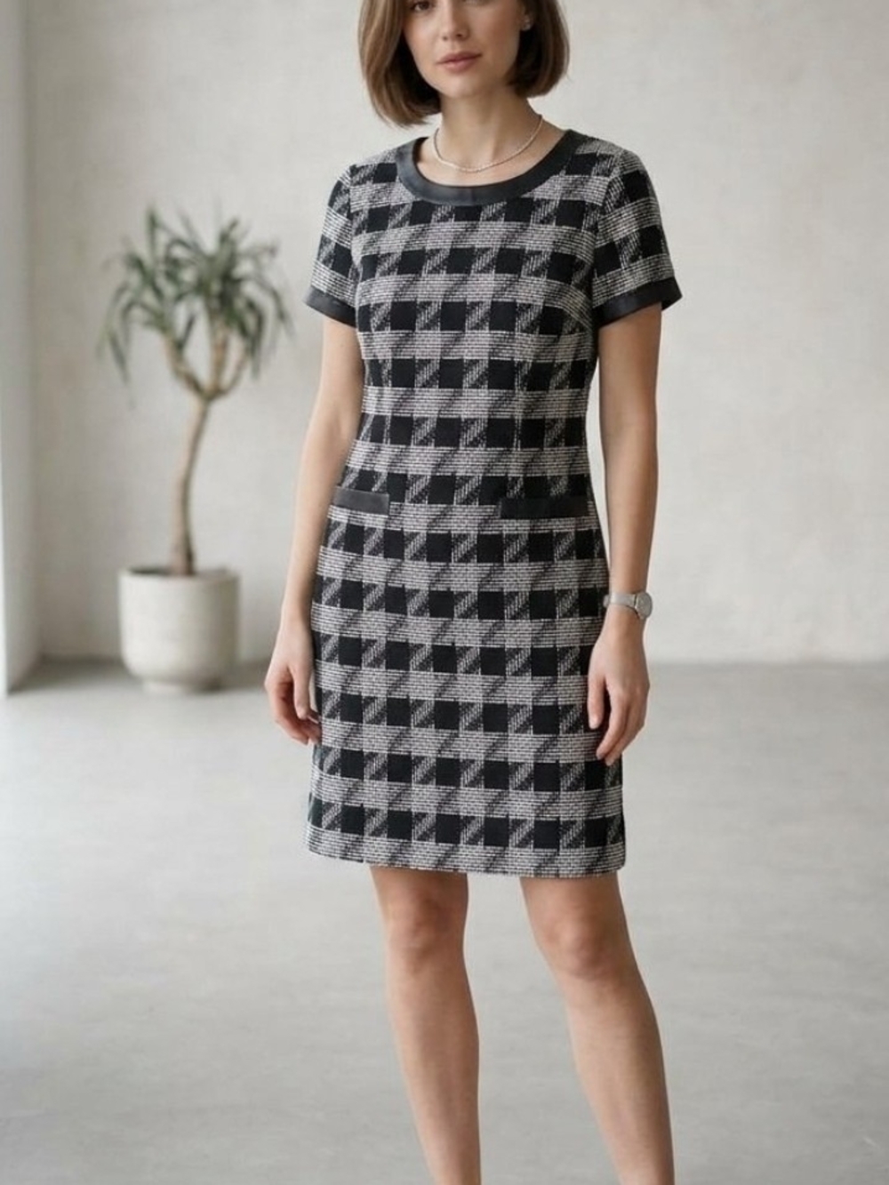 jacquard or tweed sheath dress by KARL LAGERFELD.